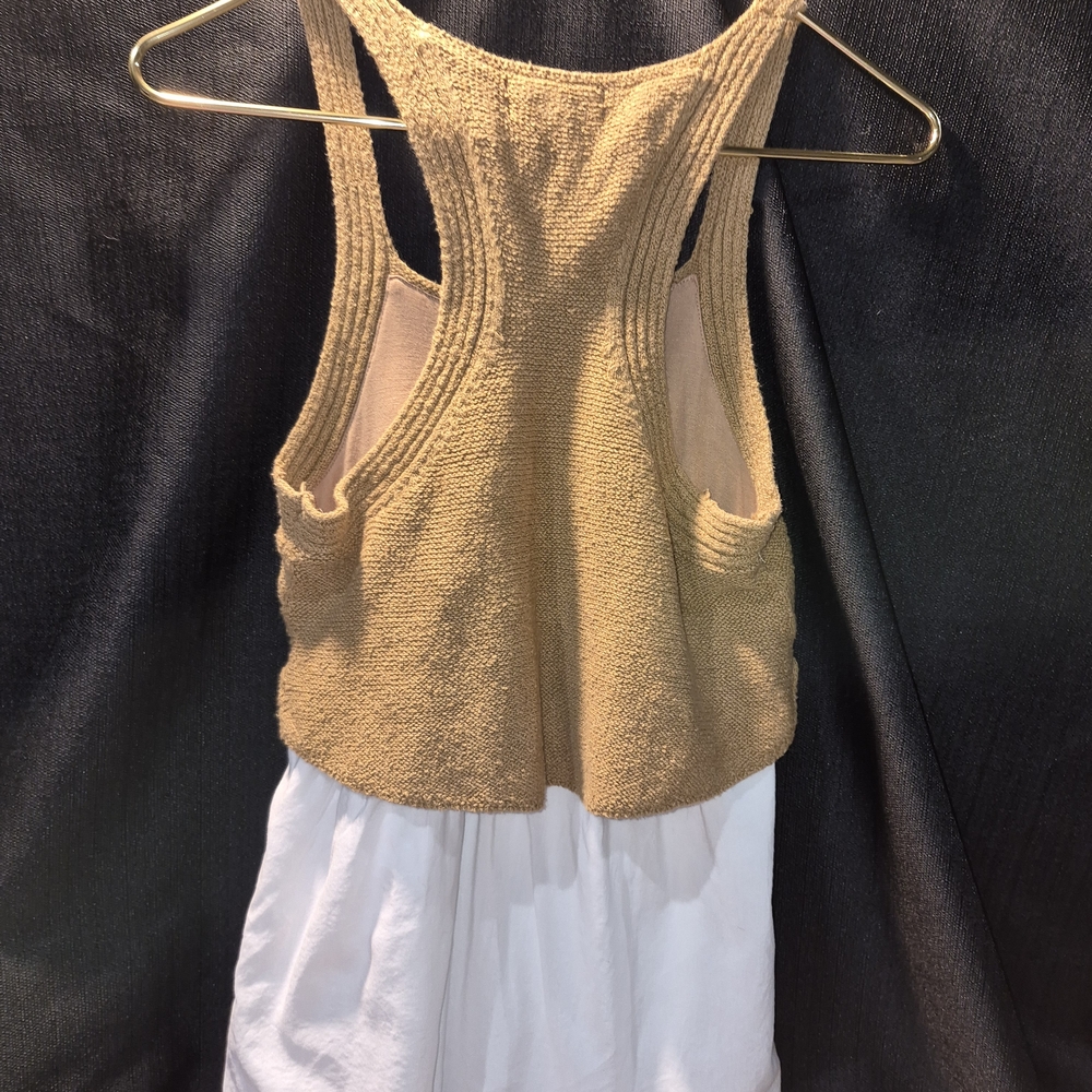 Anthropologie Layered Tank Top in Tan and White - Picture 3 of 3